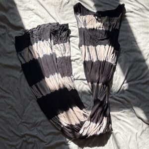 Forever 21 Black and Cream Striped Dress